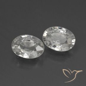 Pedras preciosas de Zircão branco quente natural de 2.11 ct, oval, VVS-VS