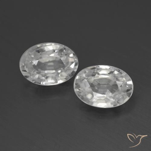 2.39ctw Natural Branco Zircão, oval, VS