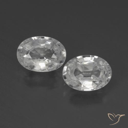 2.35ctw Natural Branco Zircão, oval, VVS-VS