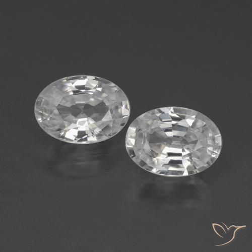 2.24ctw Natural Branco Zircão, oval, VS