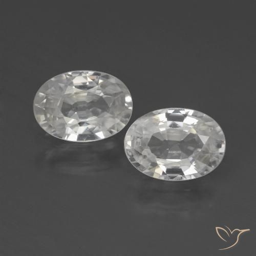 2.38ctw Natural Branco Zircão, oval, VS