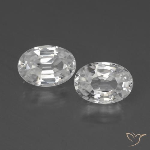 2.48ctw Natural Branco Zircão, oval, VVS