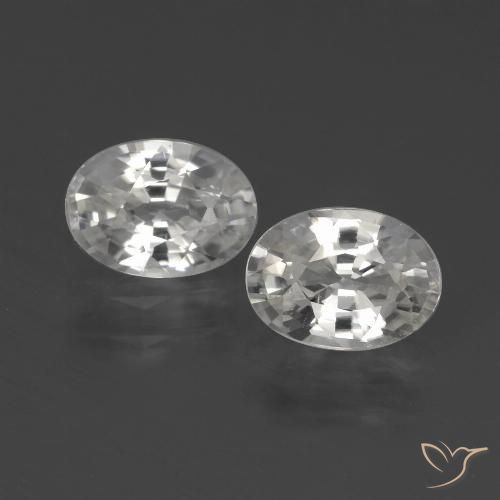 2.36ctw Natural Branco Zircão, oval, VVS