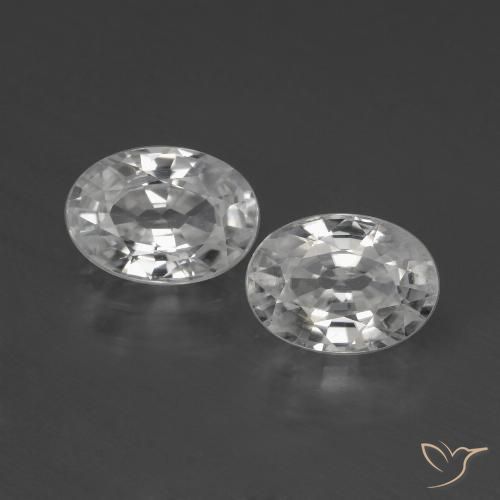 2.45ctw Natural Branco Zircão, oval, VS, Photo A