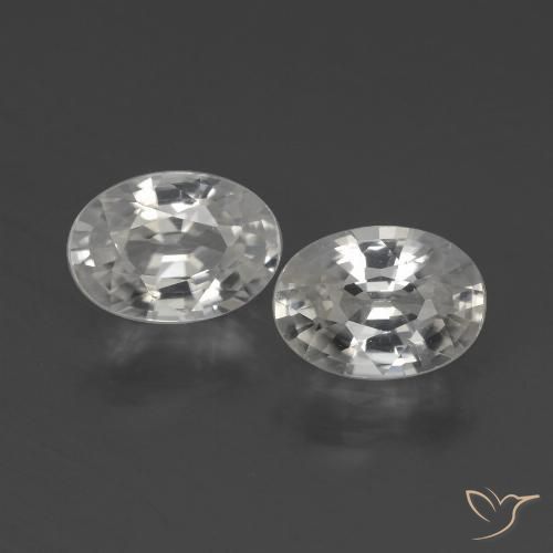 2.27ctw Natural Branco Zircão, oval, VVS-VS