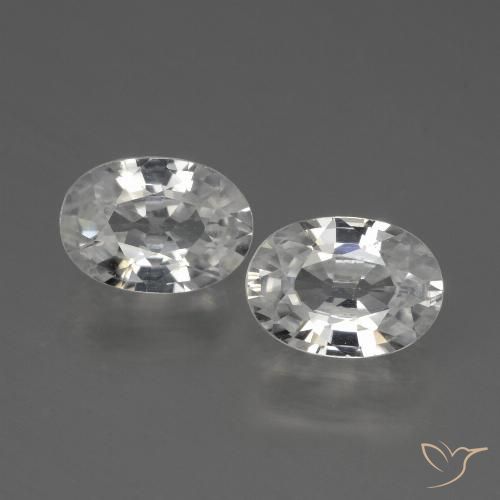 2.37ctw Natural Branco Zircão, oval, VVS-VS
