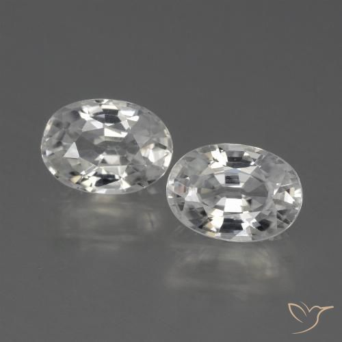 2.63ctw Natural Branco Zircão, oval, VVS-VS