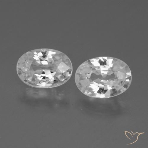 2.26ctw Natural Branco Zircão, oval, VS