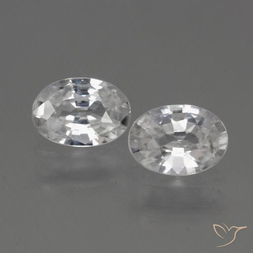 2.17ctw Natural Branco Zircão, oval, VS