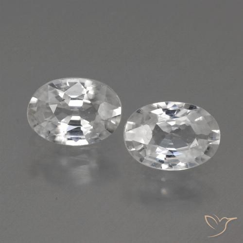 2.23ctw Natural Branco Zircão, oval, VVS-VS
