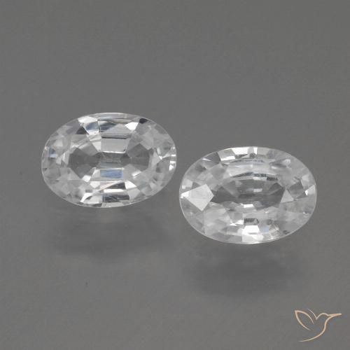2.16ctw Natural Branco Zircão, oval, VVS