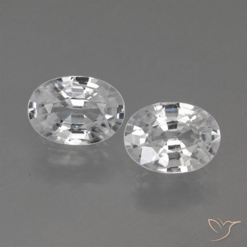 2.27ctw Natural Branco Zircão, oval, VVS-VS