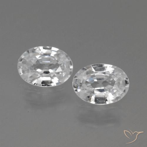 2.16ctw Natural Branco Zircão, oval, VVS