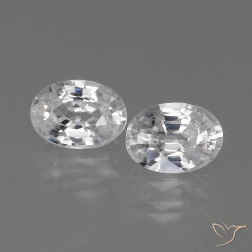 2.35ctw Natural Branco Zircão, oval, VVS