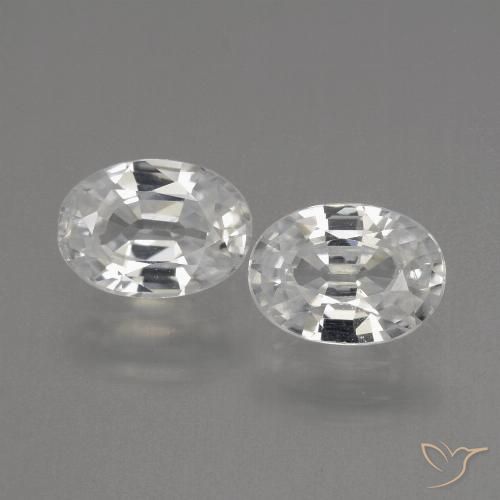 2.44ctw Natural Branco Zircão, oval, VVS