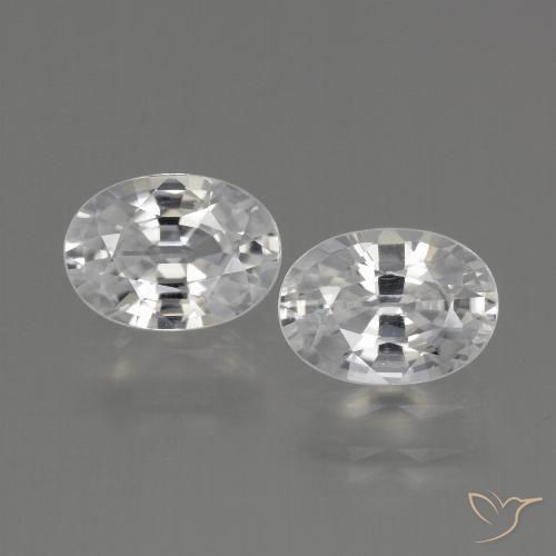 2.48ctw Natural Branco Zircão, oval, VVS