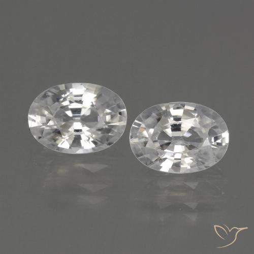 2.50ctw Natural Branco Zircão, oval, VVS