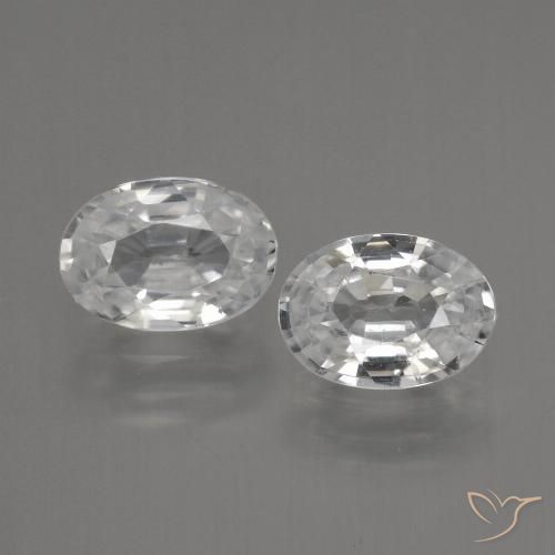 2.36ctw Natural Branco Zircão, oval, VVS