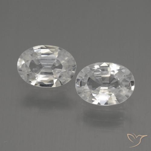 2.09ctw Natural Branco Zircão, oval, VVS-VS