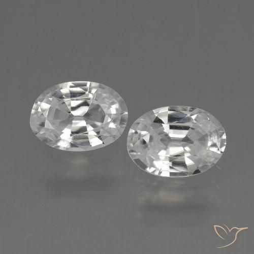 2.09ctw Natural Branco Zircão, oval, VVS