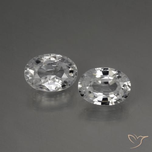 2.56ctw Natural Branco Zircão, oval, VVS-VS