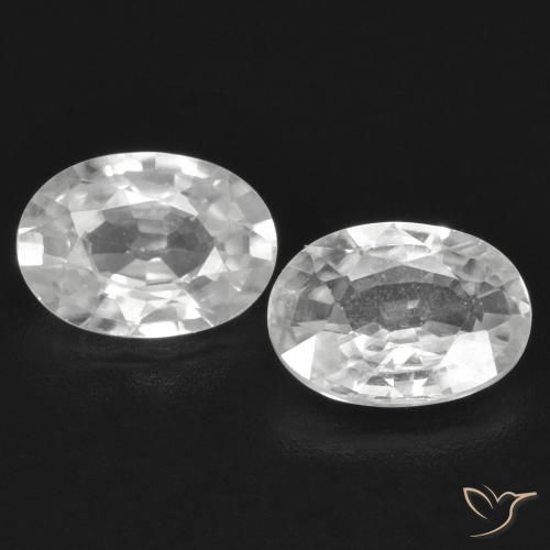 2.19ctw Natural Branco Zircão, oval, VS