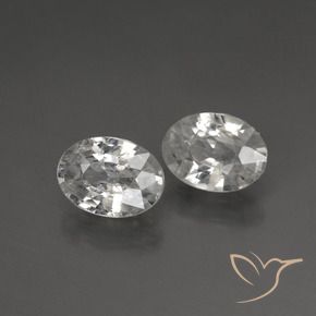 Pedras preciosas de Zircão Branco claro natural de 2.14 ct, oval, VS