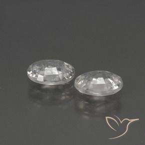 Pedras preciosas de Zircão Branco claro natural de 2.14 ct, oval, VS