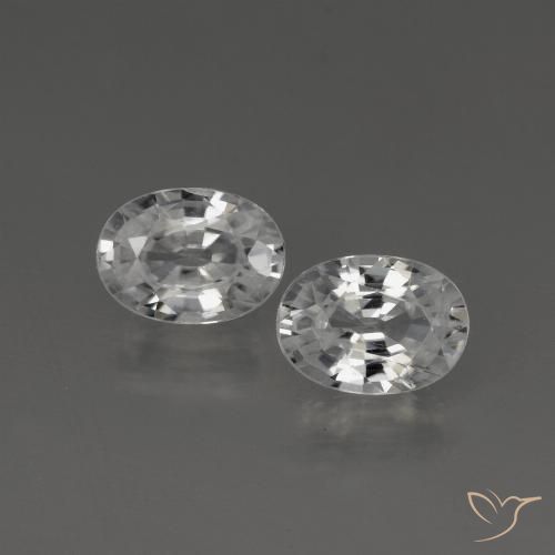 2.44ctw Natural Branco claro Zircão, oval, VS