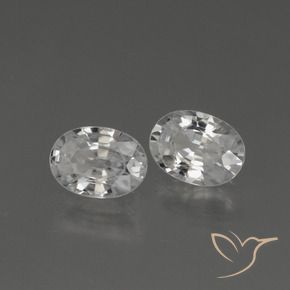 Pedras preciosas de Zircão Branco claro natural de 2.44 ct, oval, VS