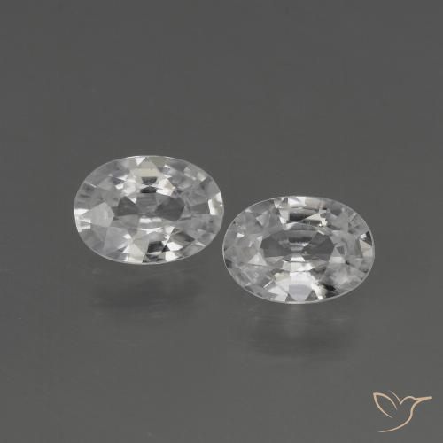 2.08ctw Natural Branco Zircão, oval, VVS