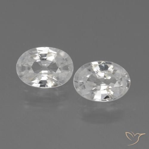 2.20ctw Natural Branco Zircão, oval, VVS-VS