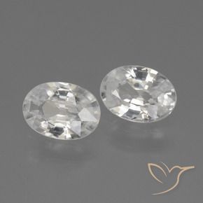 Pedras preciosas de Zircão Branco natural de 2.20 ct, oval, VVS-VS