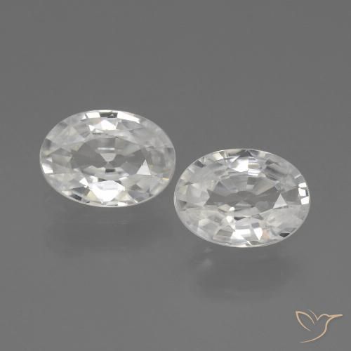 2.25ctw Natural Branco Zircão, oval, VVS