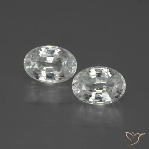 2.71ctw Natural Branco Zircão, oval, VS