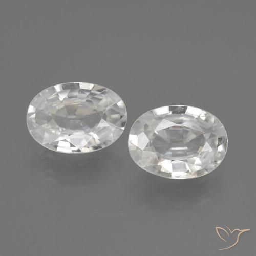 2.17ctw Natural Branco Zircão, oval, VS