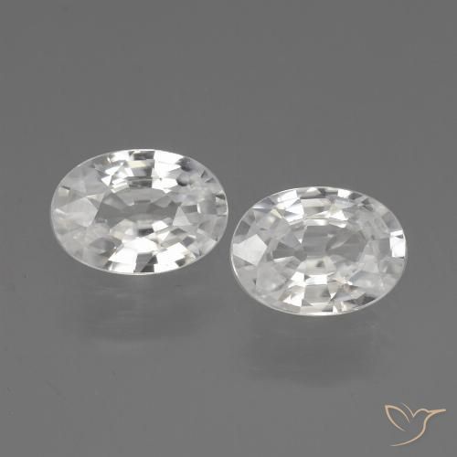 2.17ctw Natural Branco Zircão, oval, VVS-VS
