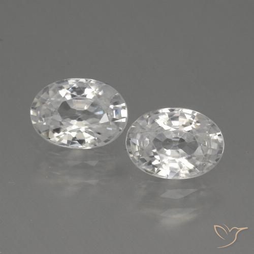 2.47ctw Natural Branco Zircão, oval, VVS-VS