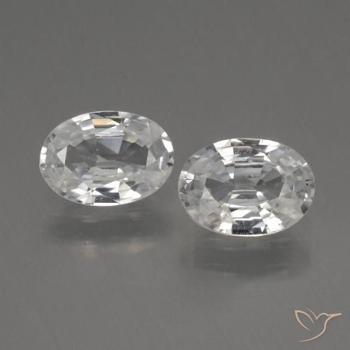 2.20ctw Natural Branco Zircão, oval, VS