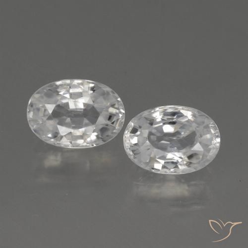 2.55ctw Natural Branco Zircão, oval, VS