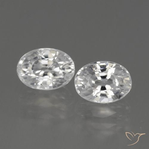 2.94ctw Natural Branco Zircão, oval, VVS-VS