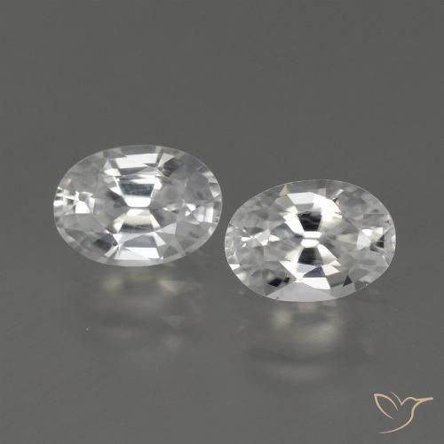 2.40ctw Natural Branco Zircão, oval, VS