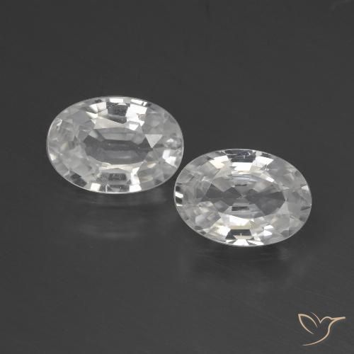 2.27ctw Natural Branco Zircão, oval, VVS