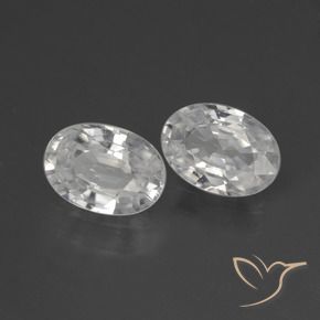 Pedras preciosas de Zircão Branco natural de 2.27 ct, oval, VVS