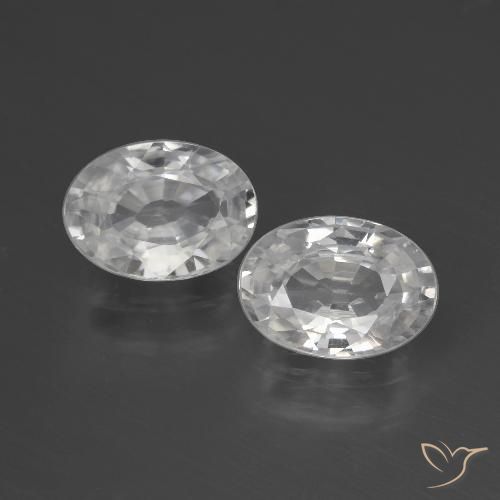 2.39ctw Natural Branco Zircão, oval, VVS