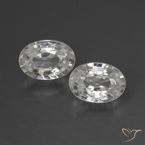 2.25ctw Natural Branco Zircão, oval, VVS-VS