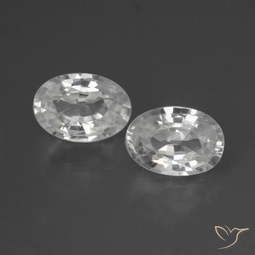 2.10ctw Natural Branco Zircão, oval, VS
