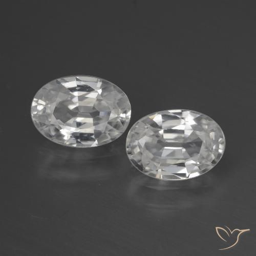 2.39ctw Natural Branco Zircão, oval, VVS-VS