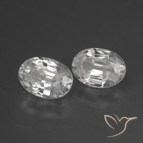 Pedras preciosas de Zircão Branco natural de 2.39 ct, oval, VVS-VS