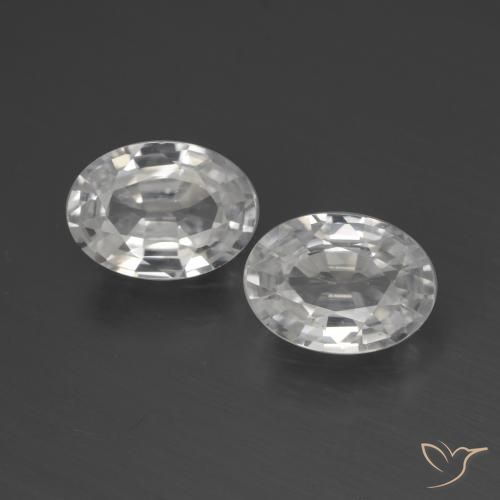 2.19ctw Natural Branco Zircão, oval, VVS